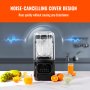 VEVOR Professionele Blender met Beschermkap en Glazen Kan, Commerciële Staande Blender 2 L Blender met 9 Snelheden en 5 Functies, voor Shakes Smoothies Dranken Zwart