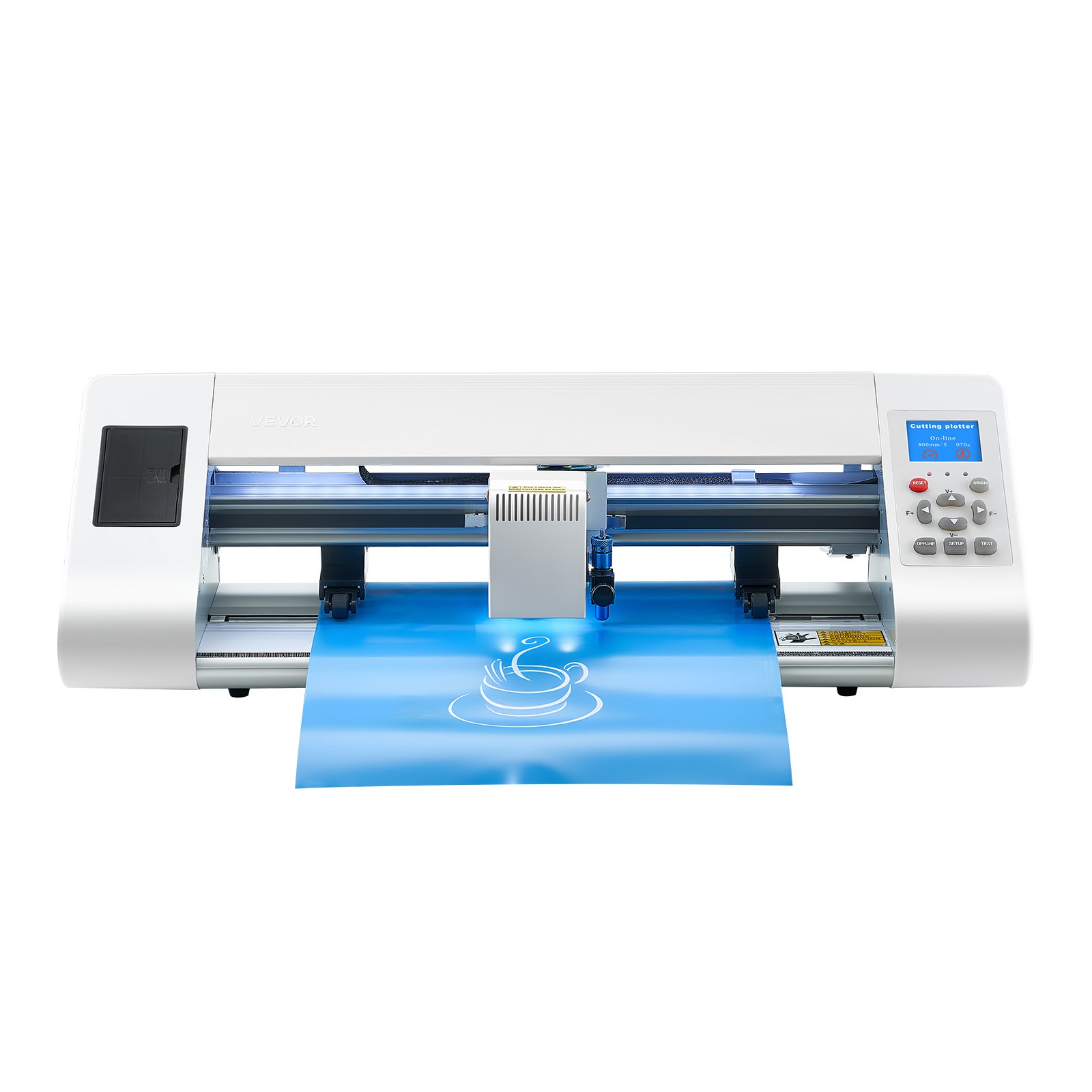 VEVOR vinylsnijder (snijformaat 33 cm) met automatische randdetectie, ontwerpsoftware en materialen, compatibel met SVG/EPS/PLT, voor knutselprojecten, kaarten en stickers.