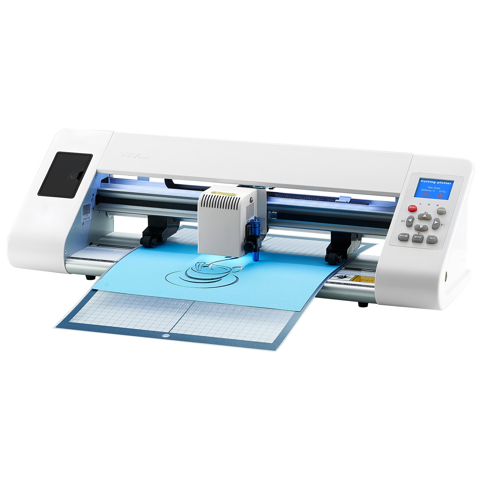 VEVOR vinylsnijder (snijformaat 33 cm) met automatische randdetectie, ontwerpsoftware en materialen, compatibel met SVG/EPS/PLT, voor knutselprojecten, kaarten en stickers.