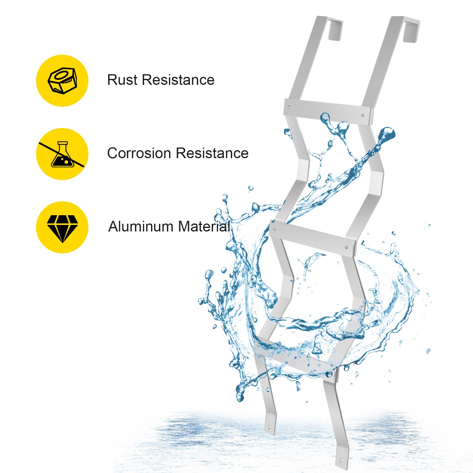 Vevor Brandtrappen Bootladder Trappen Met 3 Brede Treden Trampolineladder 181 Kg