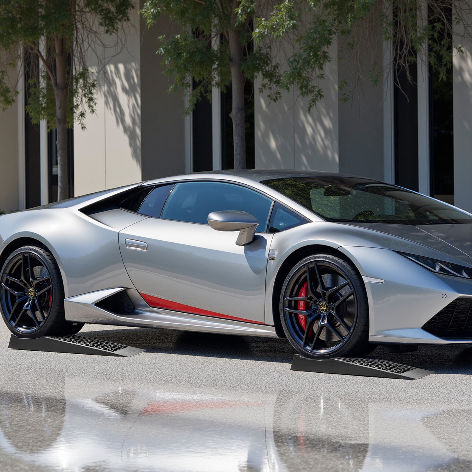 VEVOR Car Ramps, 4 PCS 20000 lbs GVW Capacity, 2.56 in Lift Height, Portable Low Profile Car Service Ramps for Home Garage Maintenance & Oil Changes, Heavy Duty for Low Chassis Vehicle & Support Jack