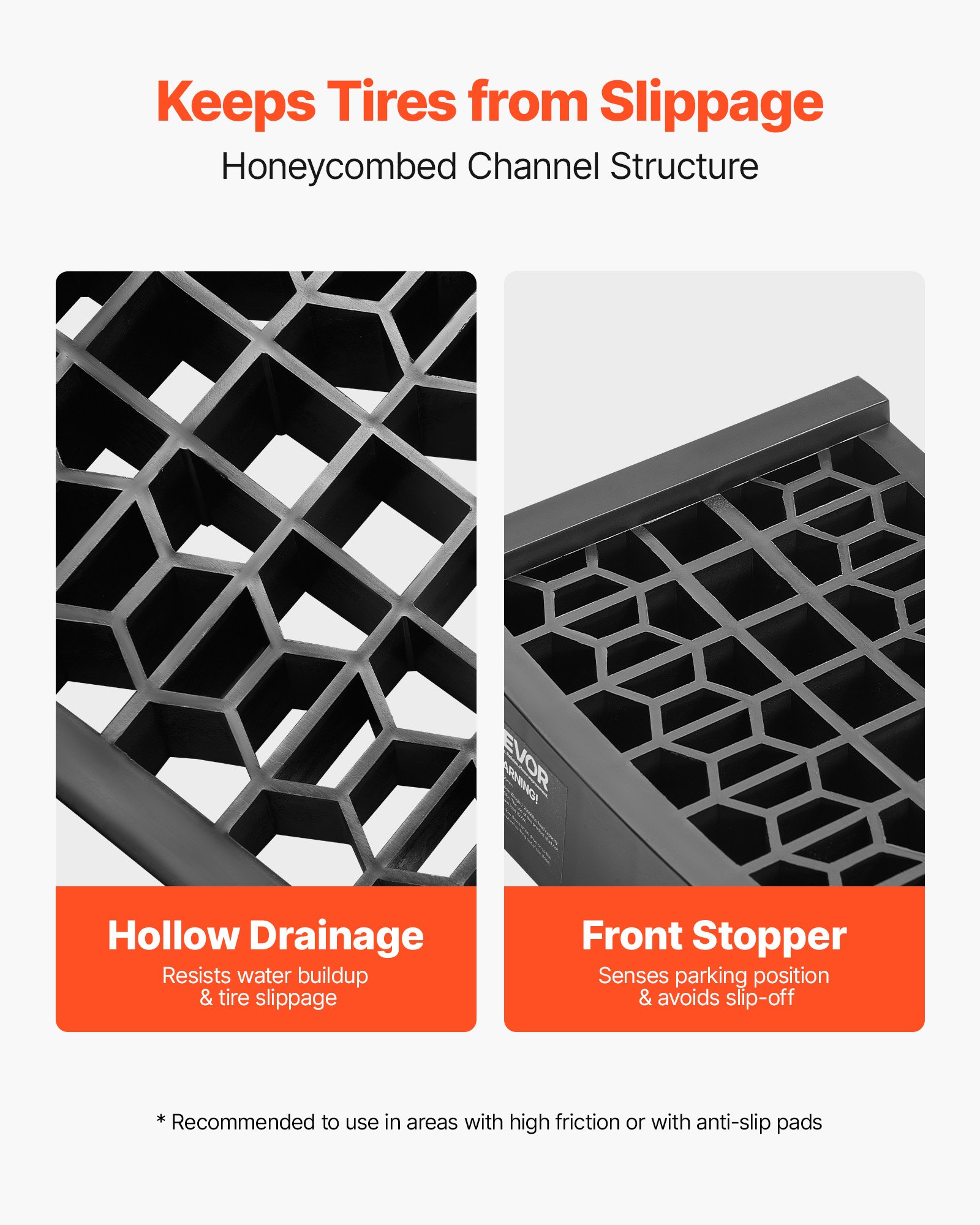 VEVOR autohellingen, 2-pack, 65 mm lift, draagbare autohellingen voor garageonderhoud, olieverversingen en lage voertuigen, laadvermogen 2268 kg (per helling)