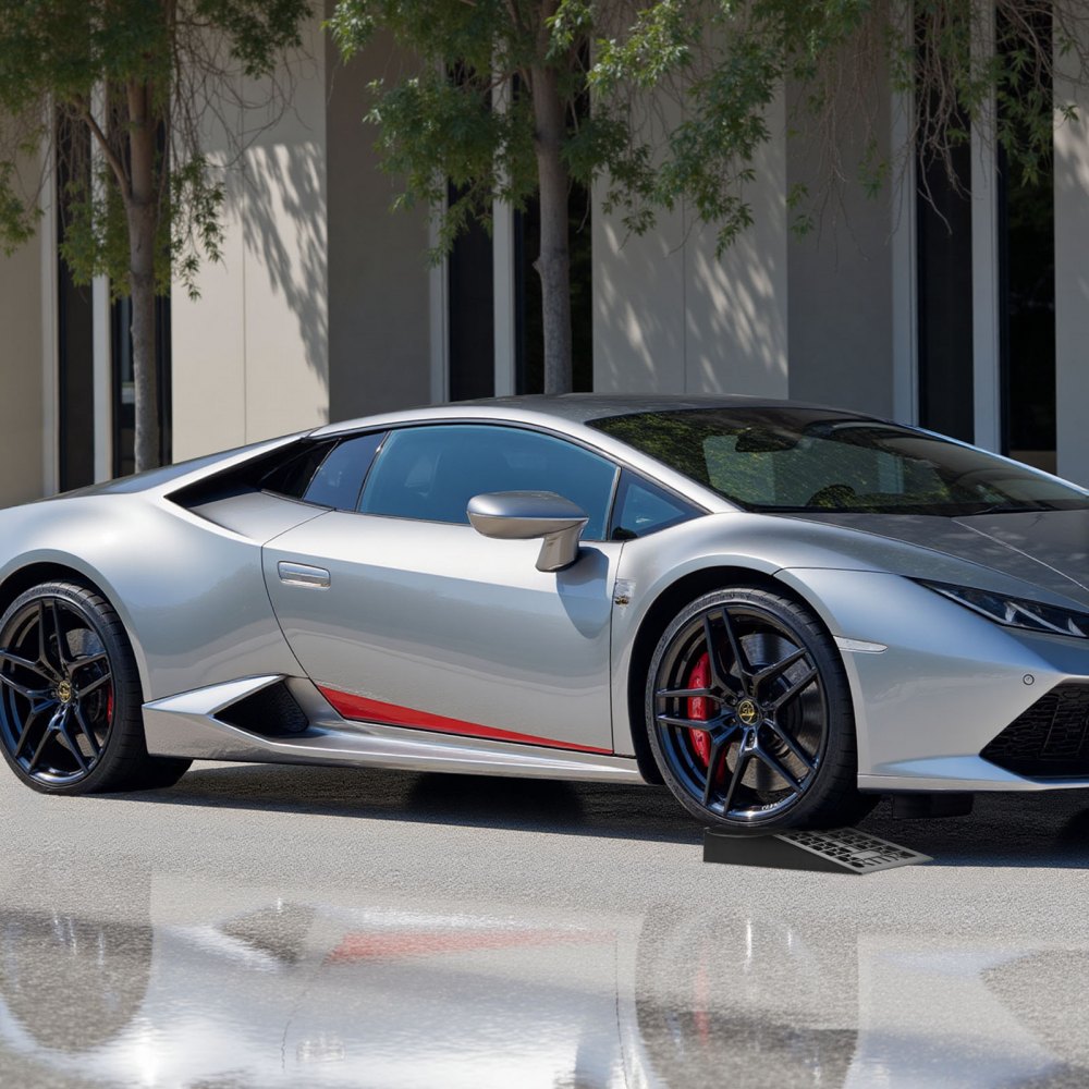 VEVOR-autohellingen, 2-pack, 66 m hefhoogte, draagbare en vlakke autohellingen voor garageonderhoud, olieverversingen en vrachtwagenreparaties, laadvermogen 2268 kg (per helling)