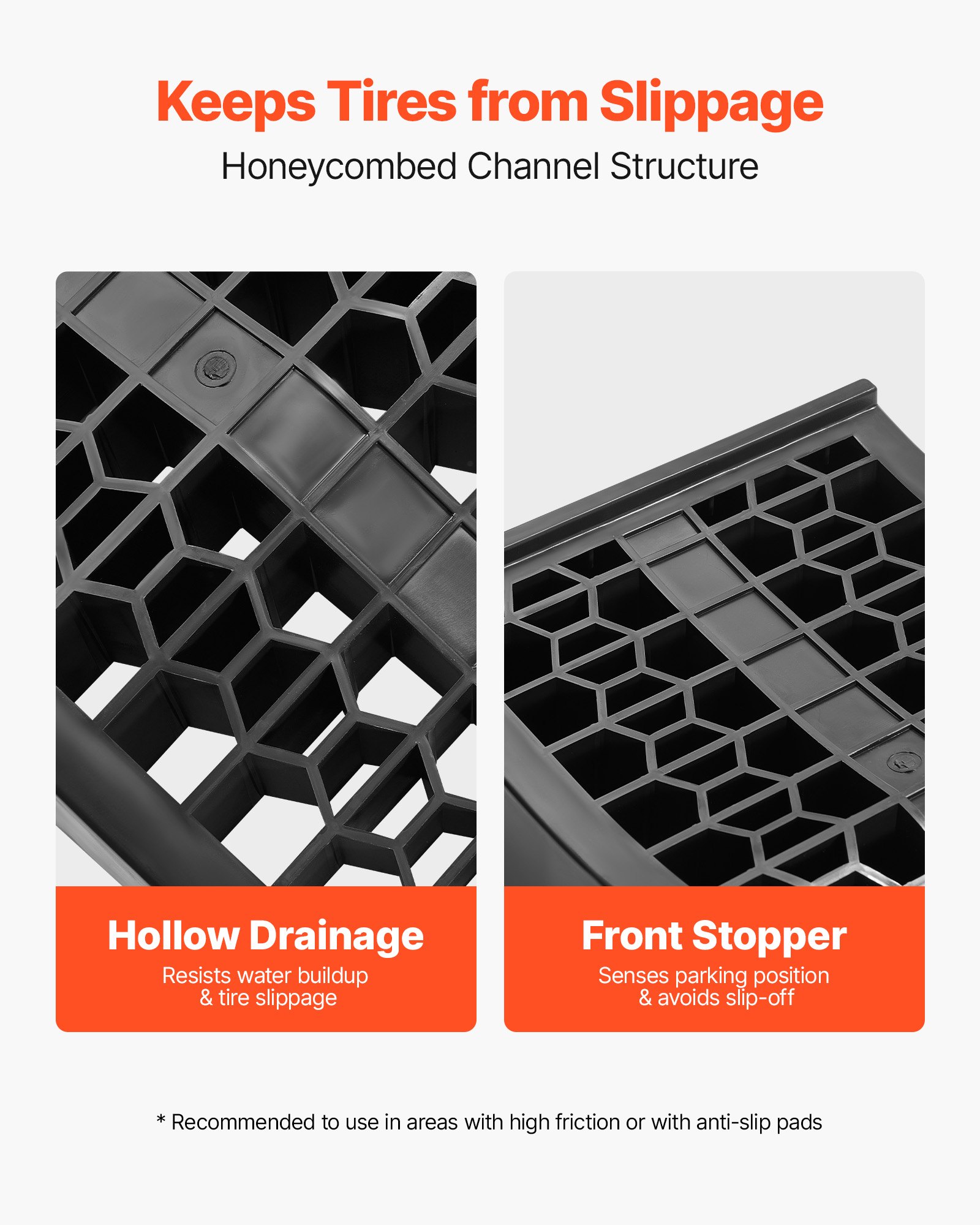 VEVOR-autohellingen, 2-pack, 66 m hefhoogte, draagbare en vlakke autohellingen voor garageonderhoud, olieverversingen en vrachtwagenreparaties, laadvermogen 2268 kg (per helling)