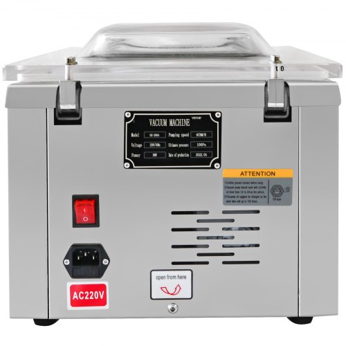 VEVOR Vacuümverzegelaar Professionele Kamer Vacuüm Sealer DZ-260A 6,5cbm/uur180W