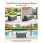 VEVOR Outdoor Storage Bench, 2-Person PE Rattan Storage Bench, 40 Gal Deck Box with Cushion & Side Handle, Supports up to 400 lbs, Weatherproof Outdoor Seating & Porch Decor for Patio Garden Balcony