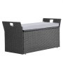 VEVOR Tuinbank met opbergruimte 180 kg, PE rotan bank, zitkist met kussen en handgreep, opbergbank, zit- en verandadecoratie voor terras, tuin en balkon, 104 x 45 x 52 cm