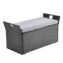 VEVOR Tuinbank met opbergruimte 180 kg, PE rotan bank, zitkist met kussen en handgreep, opbergbank, zit- en verandadecoratie voor terras, tuin en balkon, 104 x 45 x 52 cm