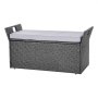 VEVOR Tuinbank met opbergruimte 180 kg, PE rotan bank, zitkist met kussen en handgreep, opbergbank, zit- en verandadecoratie voor terras, tuin en balkon, 104 x 45 x 52 cm