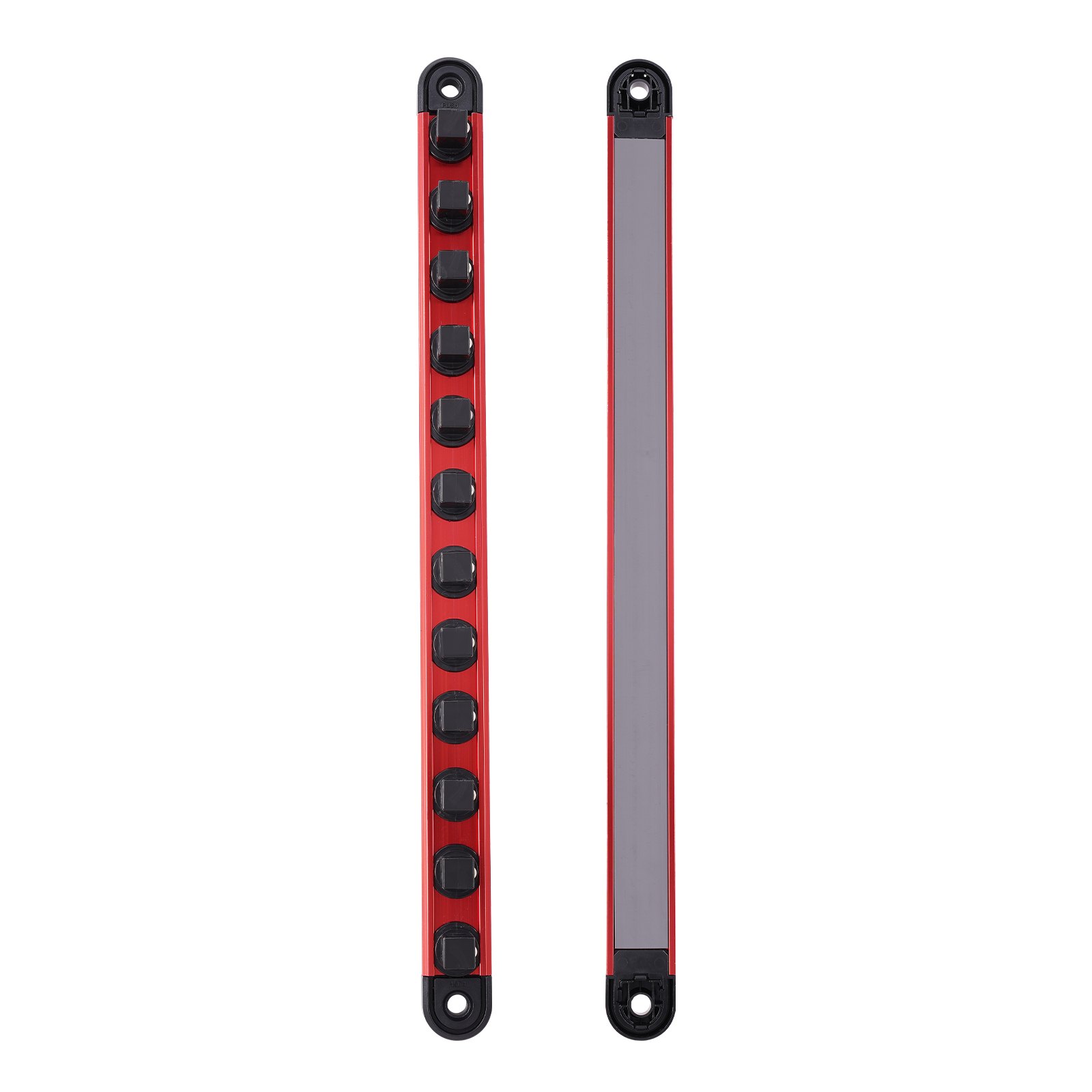 VEVOR Doppenorganizer, 3-delig, metrisch en SAE-houderrail van aluminium, 1/4, 3/8 en 1/2 inch, doppenorganizer met 360° draaibare clips voor gereedschapskisten, voor maximaal 40 doppen