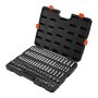 VEVOR 104-delige dopsleutelset, 9,5 mm aandrijving, metrische maten van 6 tot 24 mm, diep en standaard, gereedschapsset voor monteurs met opbergkoffer, verchroomd CR-V-gelegeerd staal
