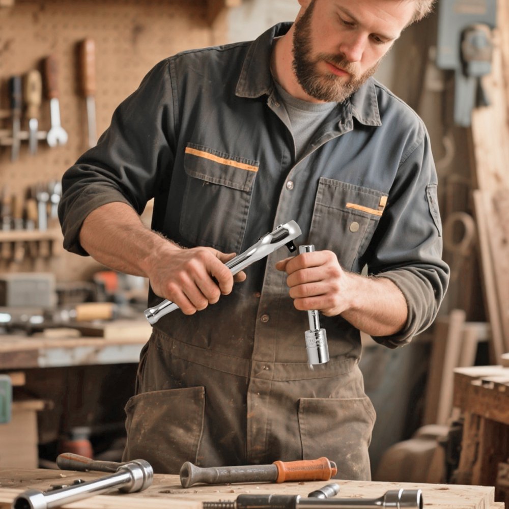 VEVOR 39-delige doppenset, 9,5 & 6,4 mm aandrijfdoppenset en ratelsleutelset, SAE en metrische maten, met ratelsleutelaccessoires en draagtas, CR-V-gelegeerd staal