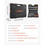 VEVOR 225-delige dopsleutelset, 9,53/6,4/12,7 mm aandrijfdoppenset, ratelsleutelset, SAE en metrisch, diep en ondiep, met bits, accessoires, draagkoffer, CR-V-gelegeerd staal, voor reparatie