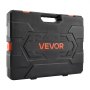 VEVOR Socket Set, 225 Pieces, 9.5 & 6.4 & 12.7 mm Drive Socket and Ratchet Set, SAE and Metric, Deep and Shallow, Mechanic Tool Kit with Bits, Accessories, Storage Case, CR-V Alloy Steel, for Repair
