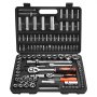 VEVOR Socket Set, 108 Pieces, 6.4 & 12.7 mm Drive Socket and Ratchet Set, Metric Size from 4 to 32 mm, Mechanic Tool Kit with Bits, Accessories, Storage Case, CR-V Alloy Steel, for Automotive Repair