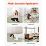 VEVOR Japanse Tatami Mat Opvouwbare Japanse Tatami Matras in Tweepersoonsformaat (Natuurlijk Rietgras), Vloermatras met Antislip Rug, Futon Matras voor Slapen en Mediteren