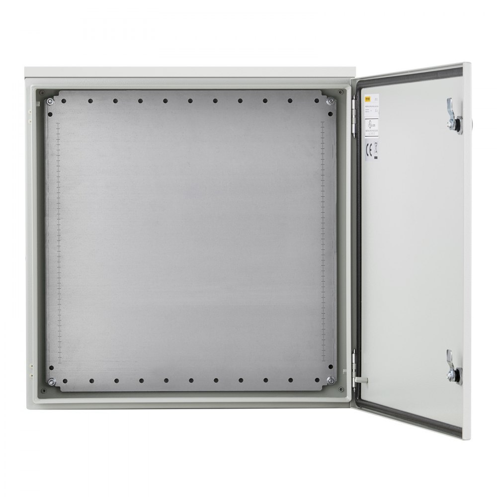 VEVOR Electrical Enclosure, 24 x 24 x 8 in, NEMA 4 Outdoor Enclosure, IP66 Waterproof & Dustproof Cold-Rolled Carbon Steel Hinged Junction Box for Outdoor Indoor Use, with Rain Hood