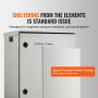 VEVOR Electrical Enclosure, 24\'\' x 24\'\' x 12\'\', UL Certified NEMA 4 Outdoor Enclosure, IP65 Waterproof & Dustproof Cold-Rolled Carbon Steel Hinged Junction Box for Outdoor Indoor Use, with Rain