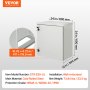 VEVOR Electrical Enclosure, 24\'\' x 24\'\' x 12\'\', UL Certified NEMA 4 Outdoor Enclosure, IP65 Waterproof & Dustproof Cold-Rolled Carbon Steel Hinged Junction Box for Outdoor Indoor Use, with Rain