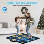 VEVOR Dance Mat, 8-Button Dance Mixer Rhythm Step Play Mat, Electronic Dance Pad with Single/Two Player Modes, Adjustable Volume, Built-in Music, 8 Challenge Levels, Toys Gifts for 3+ Year Old Girls