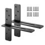 VEVOR Plankdragers, 2-pack, plankdragers, draagvermogen 90 kg, 304,8 x 73,5 x 304,8 mm, robuuste stalen plankdragers voor planken, zwevende beugelbevestigingen voor aanrechtbladen met schroeven