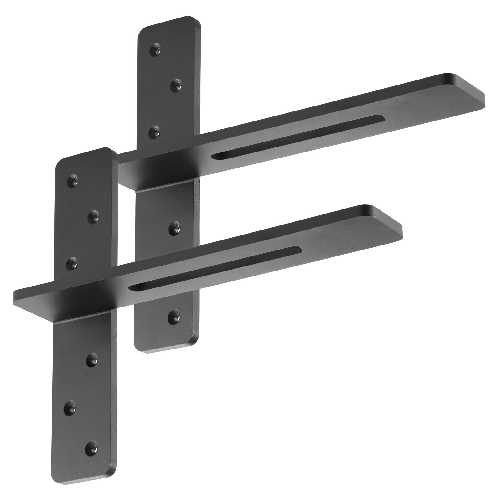 VEVOR Plankdragers, 2-pack, Plankdragers Draagvermogen 90 kg, 355,6 x 73,5 x 304,8 mm, Stevige stalen plankdragers voor planken, Zwevende beugelbevestigingen voor aanrechtbladen met schroeven