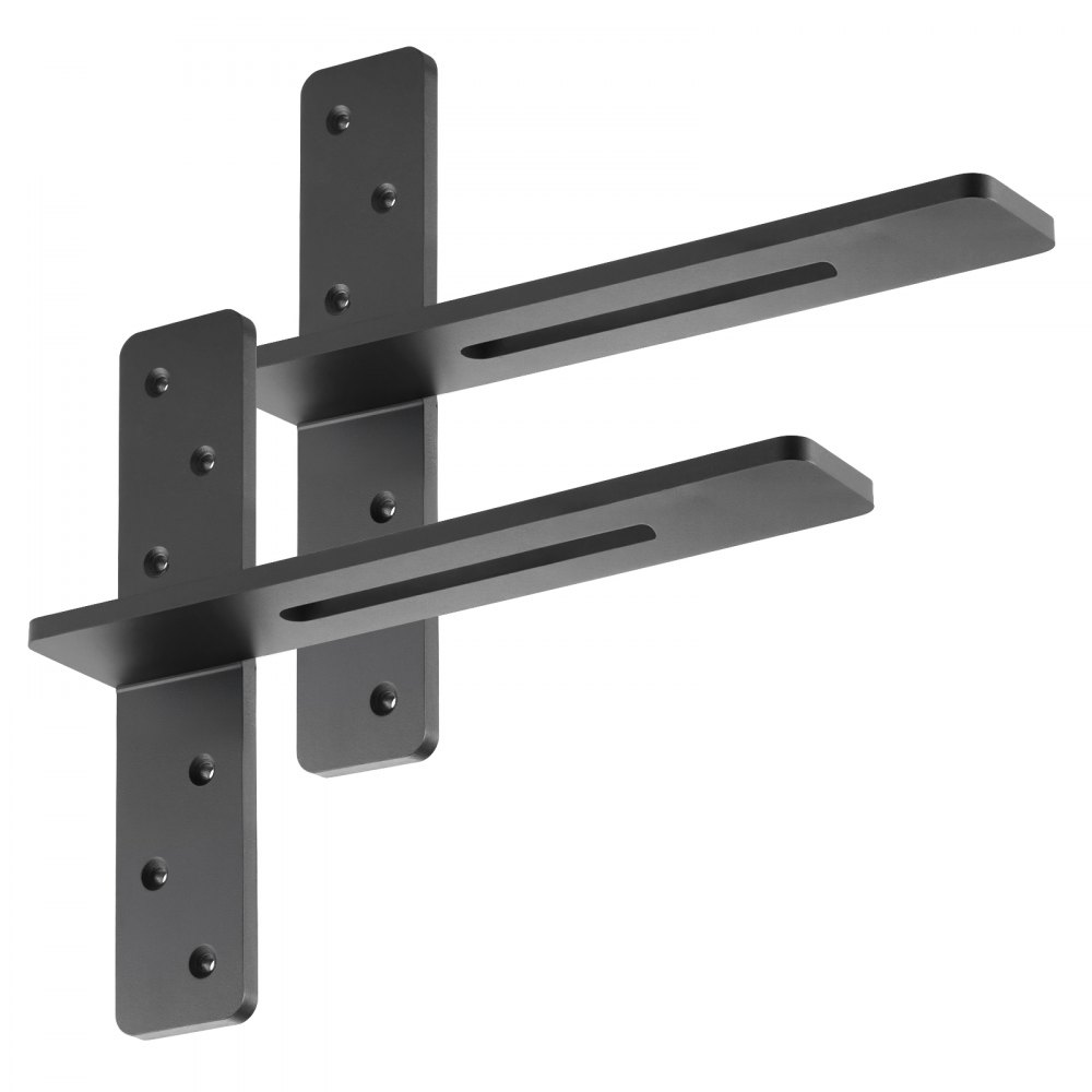 VEVOR Plankdragers, 2-pack, draagvermogen 90 kg, robuuste plankdragers 406,4 x 73,5 x 304,8 mm, stalen plankdragers voor planken, zwevende beugelbevestigingen voor aanrechtbladen met schroeven