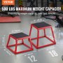 VEVOR Plyometrische Jump Box, 305 mm Plyo Box, Plyobox Platform Rood, Antislip Fitness Oefening Step Up Box voor Thuistraining, Conditiekrachttraining, Billen, Dijtraining