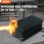 VEVOR set van 4 lasdekens 950 x 910 x 3 mm lasdeken 982℃ hittebestendigheid hittebeschermingsstof hittebeschermingsmat koolstofvezel blusdeken brandwerende ondervloer brandwerende mat brandmat