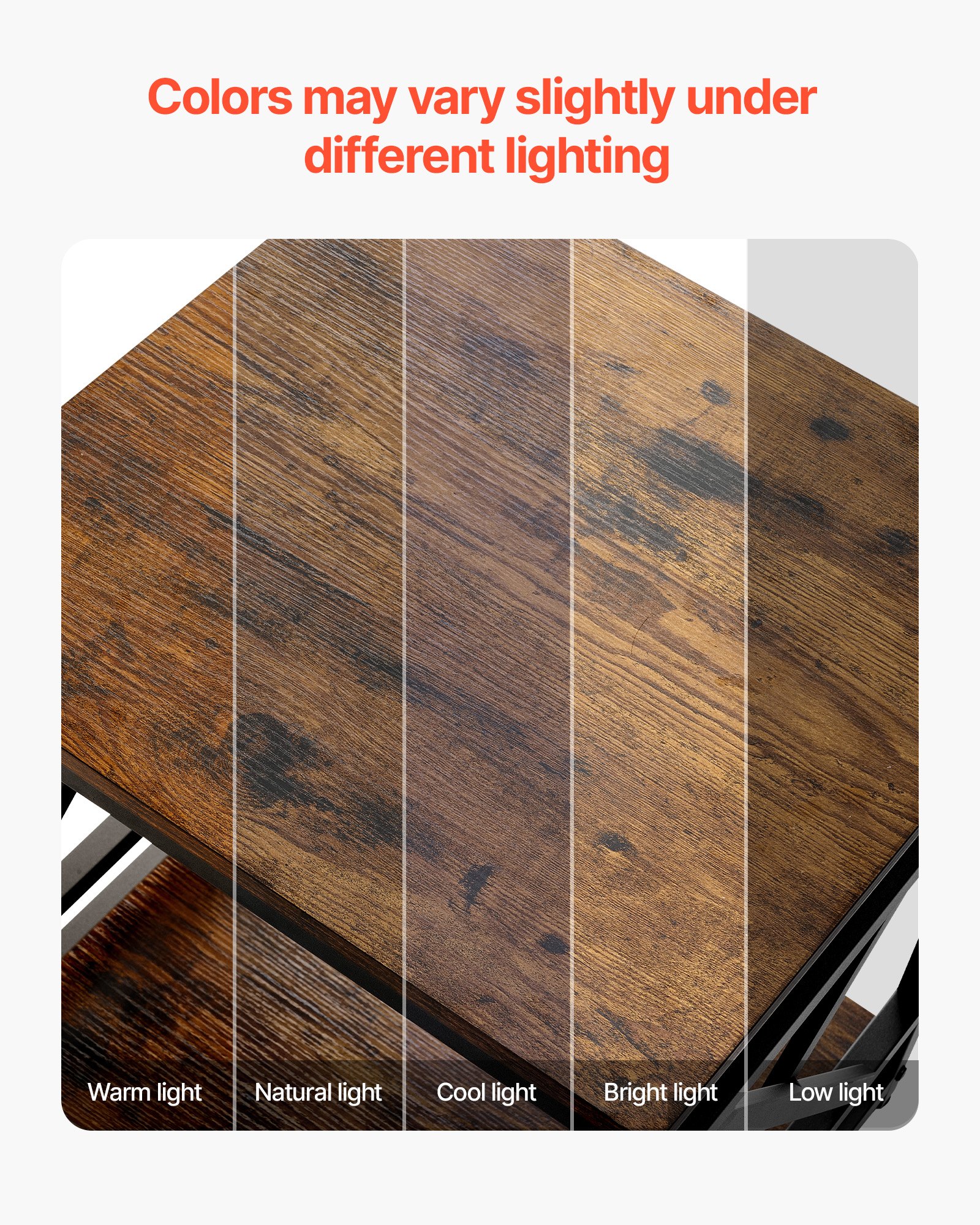 VEVOR bijzettafel, nachtkastje met 2 niveaus en open planken, modern nachtkastje met X-vormig metalen frame, houten salontafel voor woonkamer, slaapkamer, kantoor, bruin/zwart