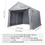 VEVOR tentgarage 243,8 x 426,7 x 231,6 cm garagetent gemaakt van gegalvaniseerde stalen staven en een drielaagse 240G-PE hoes opbergtent carport 205,8 x 142,7 x 185 cm tentdeurmaat uitrusting tent grijs