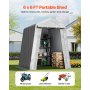 VEVOR Outdoor Storage Shed, 6 x 6 ft Portable Storage Tent with Roll-up Door & Vents, Waterproof Canopy Shed Shelter, Heavy Duty Frame, Patio Garage Carport for Motorcycle, Lawn Mower, Bike, Grey