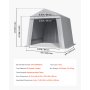 VEVOR Gereedschapsschuur, 243,8 x 243,8 x 229 cm, Garagetent van PE, Gereedschapsschuur, Fietsenstalling, Tuinhuis, Carport, Fietsenstalling, Opslaggarage voor Motor, Grasmaaier, Fiets, Grijs