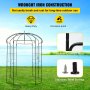 VEVOR Birdcage Shape Garden Arbor, 8 FT High, 6.5FT Wide, Heavy Duty Wrought Iron Arbor, Wedding Arch Trellis for Climbing Vines in Outdoor Garden, Backyard, Lawn, Patio, Black