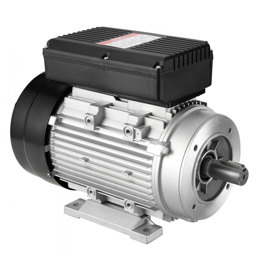 VEVOR 1,5 kW elektromotor 1400 tpm, AC 220~240 V 9,85 A, 90 L, B34-frame, luchtcompressormotor, eenfase, 24 mm spiebaanas, voorwaartse/achterwaartse rotatie voor landbouwmachines en algemene apparatuur