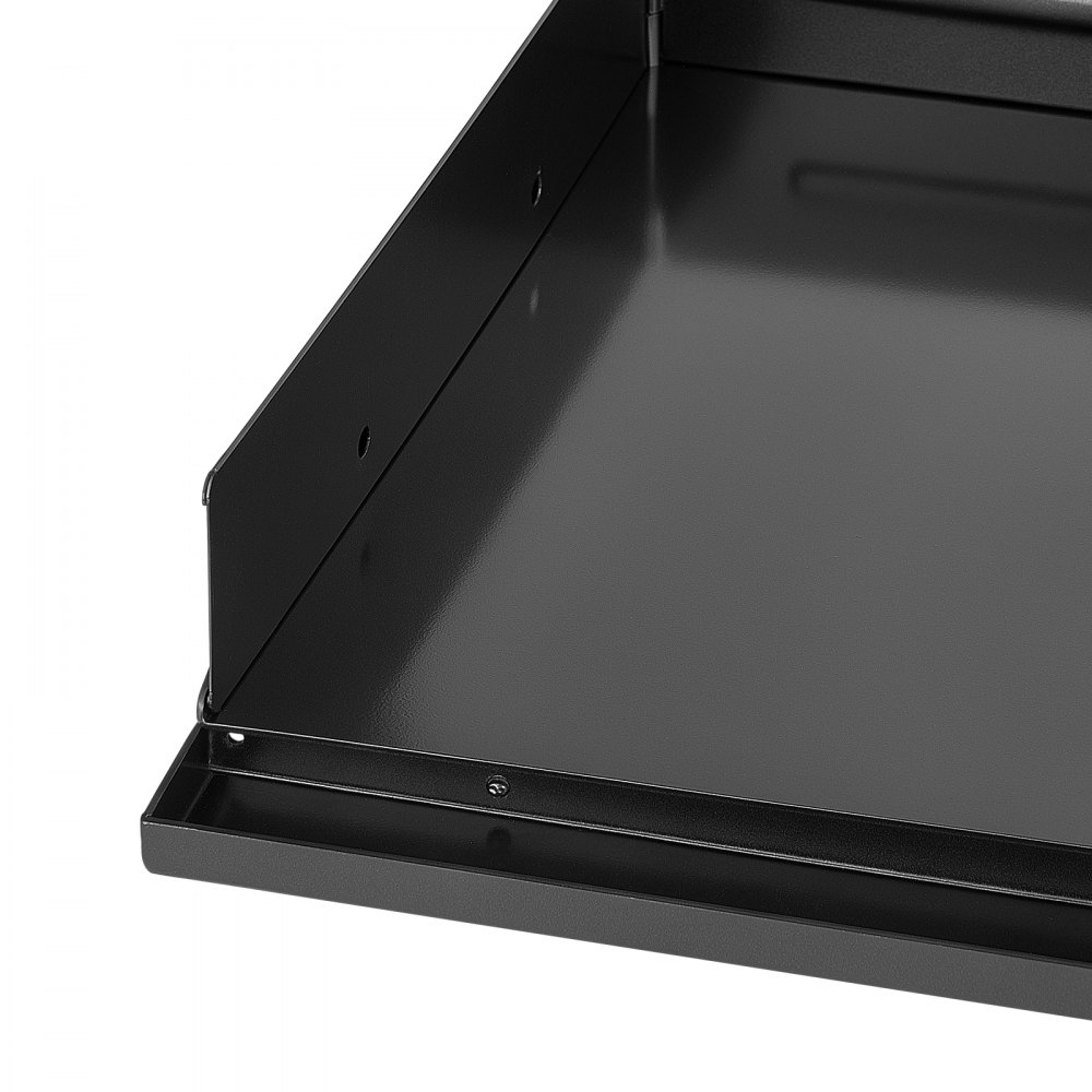 VEVOR Plancha Grillplaat 610 x 406 mm, koolstofstaal, antiaanbaklaag, ideaal voor gasfornuizen, barbecues en kamperen, afneembare zijpanelen, vetopvangbak, spatbescherming en een kookoppervlak van 610 x 365 mm