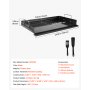 VEVOR Plancha Grillplaat 610 x 406 mm, koolstofstaal, antiaanbaklaag, ideaal voor gasfornuizen, barbecues en kamperen, afneembare zijpanelen, vetopvangbak, spatbescherming en een kookoppervlak van 610 x 365 mm