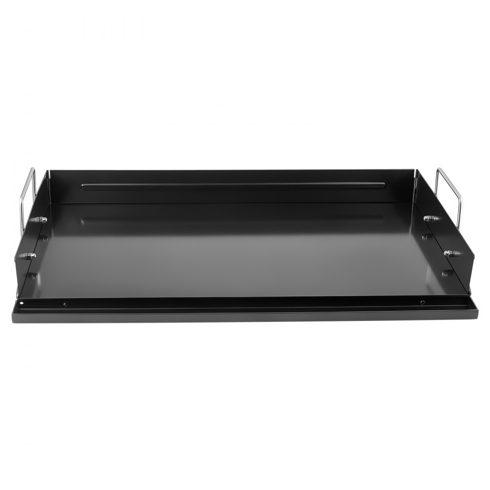 VEVOR Plancha Grillplaat 635 x 406 mm, koolstofstaal, antiaanbaklaag, ideaal voor gasfornuizen, barbecues en kamperen, afneembare zijpanelen, vetopvangbak, spatbescherming en een kookoppervlak van 630 x 365 mm