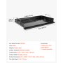VEVOR Plancha Grillplaat 635 x 406 mm, koolstofstaal, antiaanbaklaag, ideaal voor gasfornuizen, barbecues en kamperen, afneembare zijpanelen, vetopvangbak, spatbescherming en een kookoppervlak van 630 x 365 mm