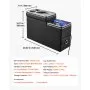 VEVOR middenconsole met 15W 7-kleuren LED-verlichting, auto-organizer tussen de stoelen voor smartphones en elektronische apparaten, 5V/3A QC, 5V/3A PD Type-C, 12-24V-aansluiting, 3 bekerhouders, opbergvak en lade.