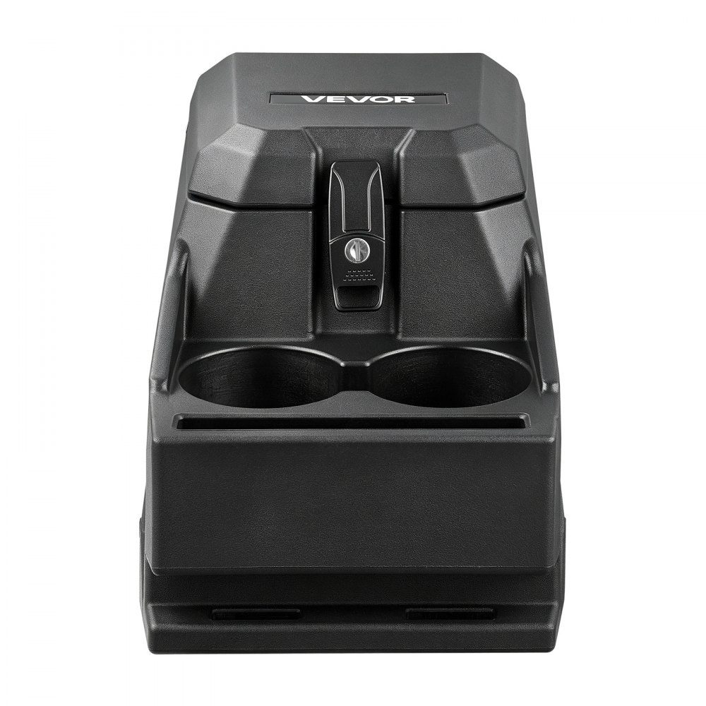VEVOR middenconsole opbergbox voor Polaris Ranger & Can-Am Defender 17-26, afsluitbare HDPE opbergbox met bekerhouder en telefoonhouder, interne afwateringsgaten, zwart