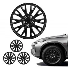 VEVOR 4x Universele Wielkappen 16 Inch, Wielkappen 4-delige Set Gemaakt van ABS-kunststof, Verstelbare Wielkappen met 20 Spaken & Kliksysteem, R16 Wielkappen voor Decoratie & Stofbescherming, Zwart