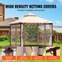 VEVOR Patio Gazebo voor 6-8 personen, 295x295cm Grote achtertuingazebo met klamboe, metalen frame en PU-gecoat 180g polyester, luifel voor terras, achtertuin, gazon, tuin