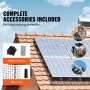 VEVOR 6" x 100" vogelnet voor zonnepanelen, duivenwerend zonnepaneelgaas met 100 roestvrijstalen bevestigingsmiddelen, bescherming van zonnepaneel met roestwerende PVC-coating, 1/2" draadrolgaas