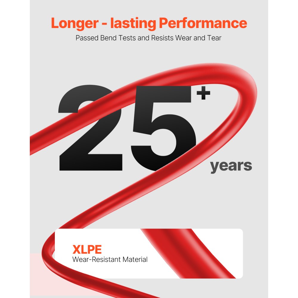 VEVOR 30,48m Zonnepaneelkabel Zonnepaneelverlengkabel 6mm²/10AWG IP67 PV-kabel Rood