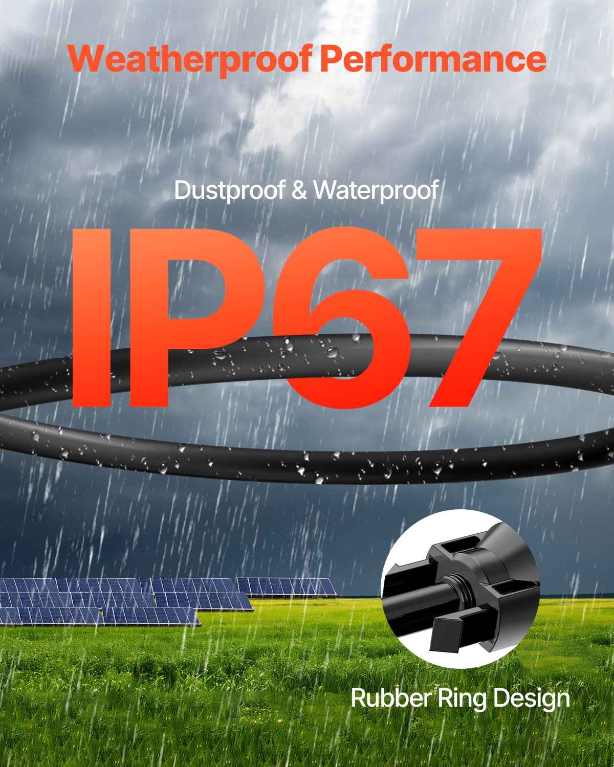 VEVOR 2x Solarkabel verlengkabel vrouwelijke/mannelijke connectoren 10AWG/6 mm² 6,1m