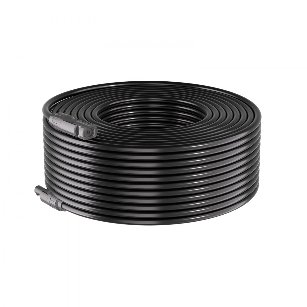 VEVOR Solar Kabelverlenging 19,9 m Zwart & 19,9 m Rood, 10 AWG, Solarverlengkabel met MC4-connectoren, IP67 Waterdichte Vertinde Koperkabel, Solarkabel voor Fotovoltaïsche Systemen