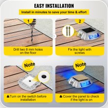 VEVOR set van 8 vloerlampen op zonne-energie LED-lampen op zonne-energie voor terrasverlichting buiten