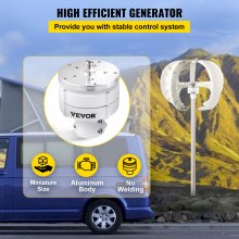 VEVOR Wind Turbine Generator 600W Vertical Wind Generator, 12m/s Built-in Controller, Wind Turbine Generator with 5 Blades Charge Controller Wind Power Generator, Wind Turbine Generator for Electricity Supplementation