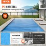 VEVOR solar pool cover showcasing a pe material cover on a pool, emphasizing sturdiness and ease of use.